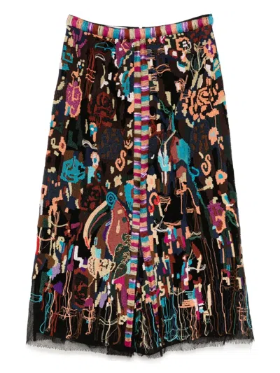 Pre-owned Valentino Embroidered Maxi Skirt