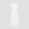 Valentino Broderie Anglaise-trimmed Cotton-poplin Midi Dress In White