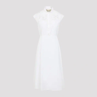 VALENTINO VALENTINO EMBROIDERED MIDI DRESS 42