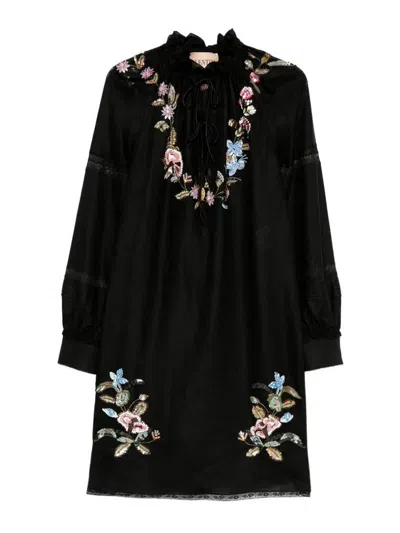Valentino Embroidered Midi Dress In Multi