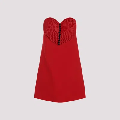 Valentino Embroidered Mini Dress In Red