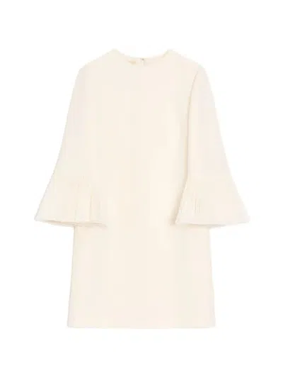 Valentino Embroidered Mini Dress In Sand