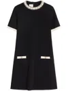 Valentino Crepe Couture Mini Dress With Patch Pockets In Schwarz