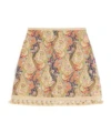 Valentino Embroidered Skirt On Piquet With Paisley Voyage Imaginaire Print Woman Multicolour 44 In Brown