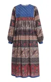 Valentino Embroidered Muslin Lurex Midi Dress