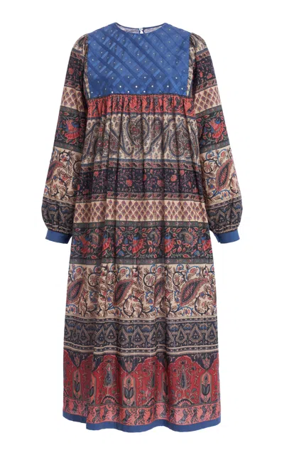 Valentino Embroidered Muslin Lurex Midi Dress