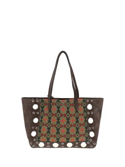 Valentino Garavani Embroidered Nellcote Tote Bag In Multicolor