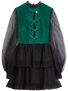 Valentino Silk Embroidered Mini Dress In Black