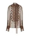 Valentino Embroidered Organza Shirt In Brown