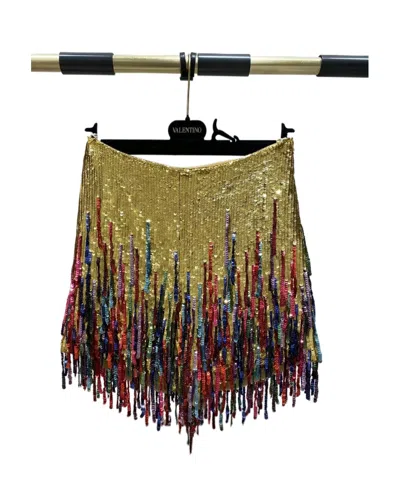 Valentino Embroidered Organza Shorts In Multi