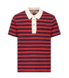 Valentino Garavani Striped Polo Shirt In Red