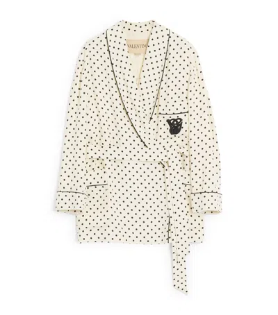 Valentino Embroidered Polka Dot Jacket In Yellow
