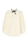 Valentino Daisy Polka-dot Sangallo Button-down Shirt In Neutral