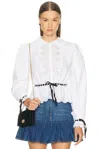 Valentino Embroidered Poplin Shirt In White