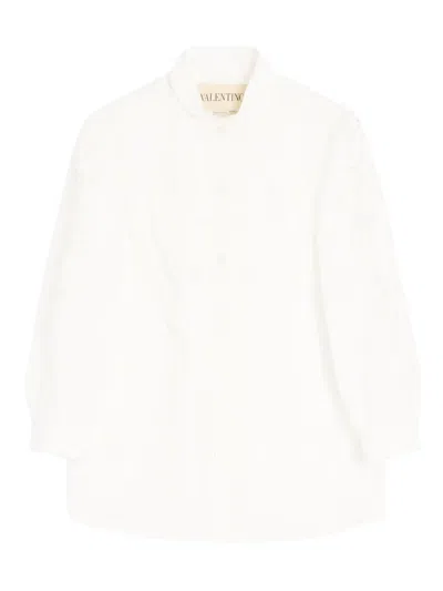 Valentino Embroidered Poplin Shirt In Multi
