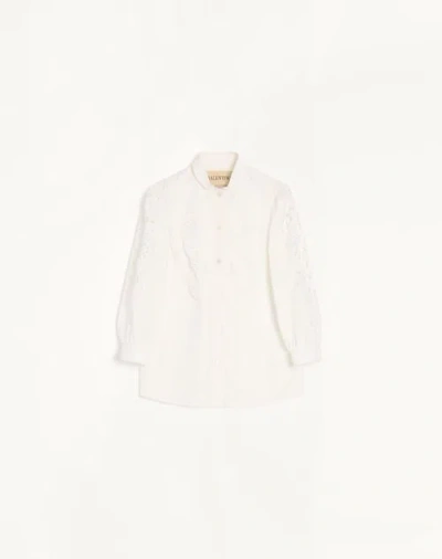Valentino Embroidered Poplin Shirt Woman White 50