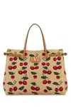 Valentino Embroidered Raffia Small Antibes Handbag In Naturalemulticolornaturalcamel