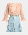 Valentino Embroidered Ruffle Crepe Couture Mini Dress