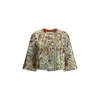 Valentino Sequin Embroidered Floral Cropped Jacket