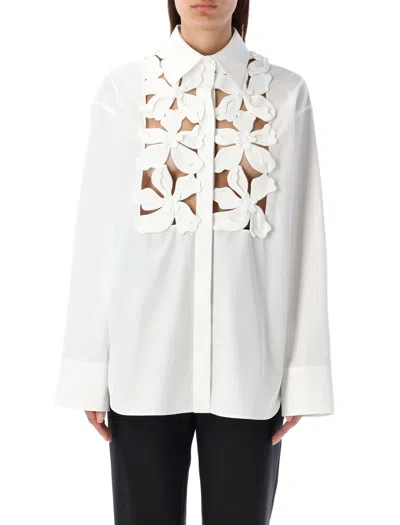 Valentino Embroidered Shirt In White
