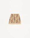 Valentino Embroidered Skirt On Piquet With Paisley Voyage Imaginaire Print Woman Multicolour 44 In Neutral