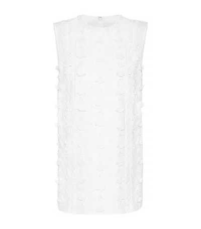 Valentino Embroidered Sleevless Blouse In White