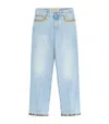 Valentino Embroidered Denim Trousers Woman Light Denim 28 In Blue