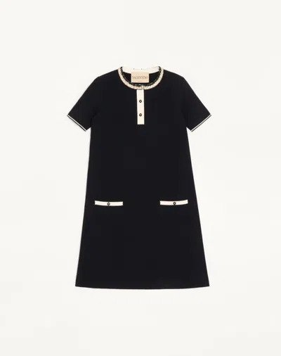 Valentino Embroidered Stretch Viscose Dress Woman Black L