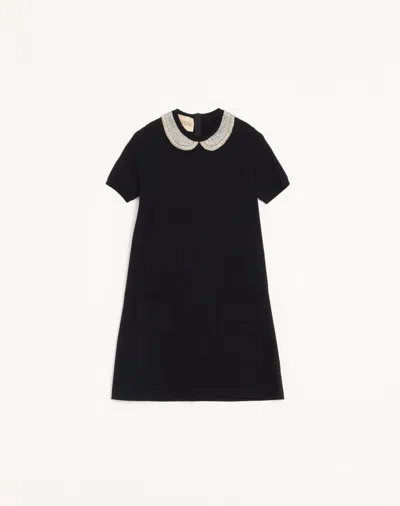 Valentino Embroidered Stretch Viscose Dress Woman Black S