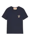 Valentino Garavani Logo-embroidered Cotton T-shirt In Blue
