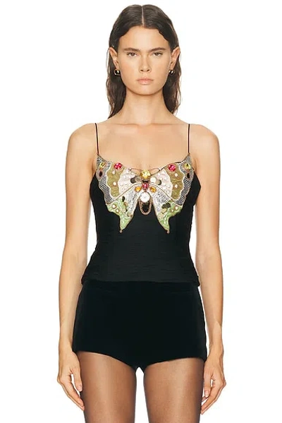 Valentino Embroidered Top In Black
