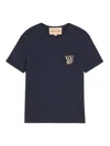 Valentino Garavani Logo-embroidered Cotton T-shirt In Blue