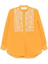 Valentino Embroidered Tunic In Yellow
