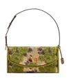 Valentino Embroidered Vain Soft Clutch Bag In Green