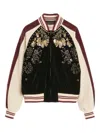 Valentino Sequin And Bead-embellished Velvet Bomber Jacket In Brown