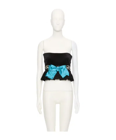 Valentino Embroidered Velvet Top In White