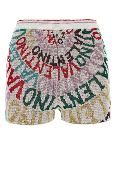 Valentino Embroidered Viscose Blend  Garavani Escape Shorts In Multicolor