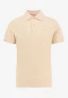 Valentino Cotton Piquet Polo Shirt With Vlogo Embroidery In Beige
