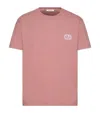 Valentino Cotton T-shirt With Vlogo Signature Patch In Purple