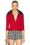 Valentino Embroidered Wool Cardigan In New Red