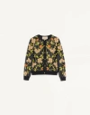Valentino Embroidered Wool Cardigan Woman Black/multicolour Xl In Black