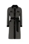 Valentino Womens Avorio Nero Gingham-pattern Wool And Cashmere-blend Coat In Black