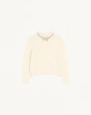 Valentino Embroidered Wool Jumper Woman Ivory Xl In White