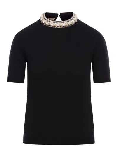 VALENTINO EMBROIDERED WOOL SWEATER