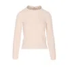 Valentino Garavani Women Cream Wool Sweater In Pink
