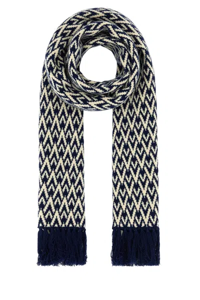 VALENTINO EMBROIDERED WOOL TOUTE LA V SCARF