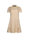 Valentino Embroidered Woven Mini Dress With Tassels Birch In Multi