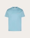 Valentino Embroidery And Vlogo Signature Print Cotton T-shirt In Stone