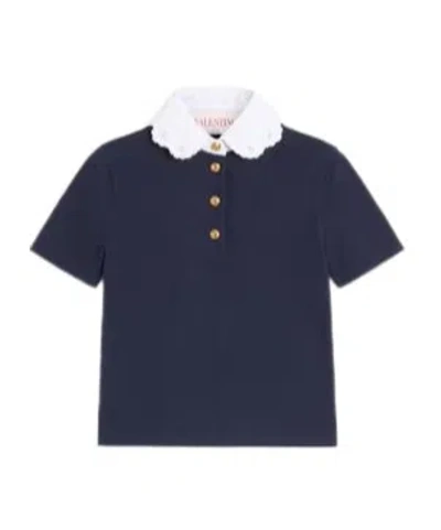 VALENTINO VALENTINO EMBROIDERED COLLAR TOP