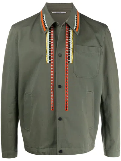 Valentino Embroidery Shirt In Green